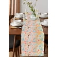 thumbnail image 4 of Table Runner Dresser Scarves 72 Inch Long, Watercolor Flowers and Leaves Linen Dining Table Runners Floral Plant on Pink and Yellow Tabletop Scarf for Wedding Holiday Party Kitchen, 4 of 7