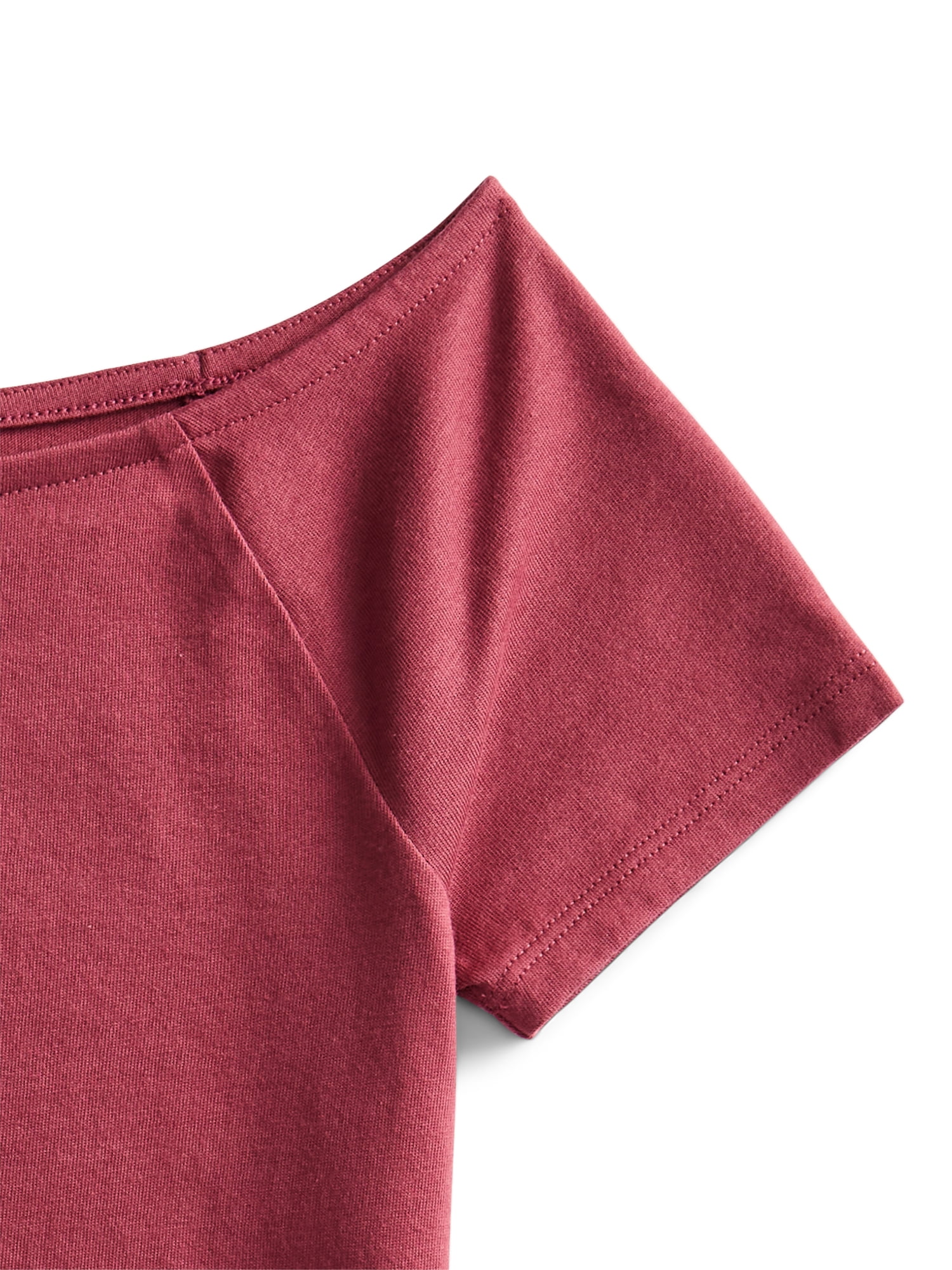 Weekend Academy Girls Wide Neck Knit Top with Short Sleeves, Sizes 4-18