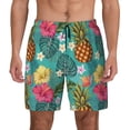 thumbnail image 2 of Picia Pineapple pattern Mens Swim Trunks with Compression Liner Stretch Beach Shorts Quick Dry with Zipper Pockets No-Chafing Board Shorts-Small, 2 of 9