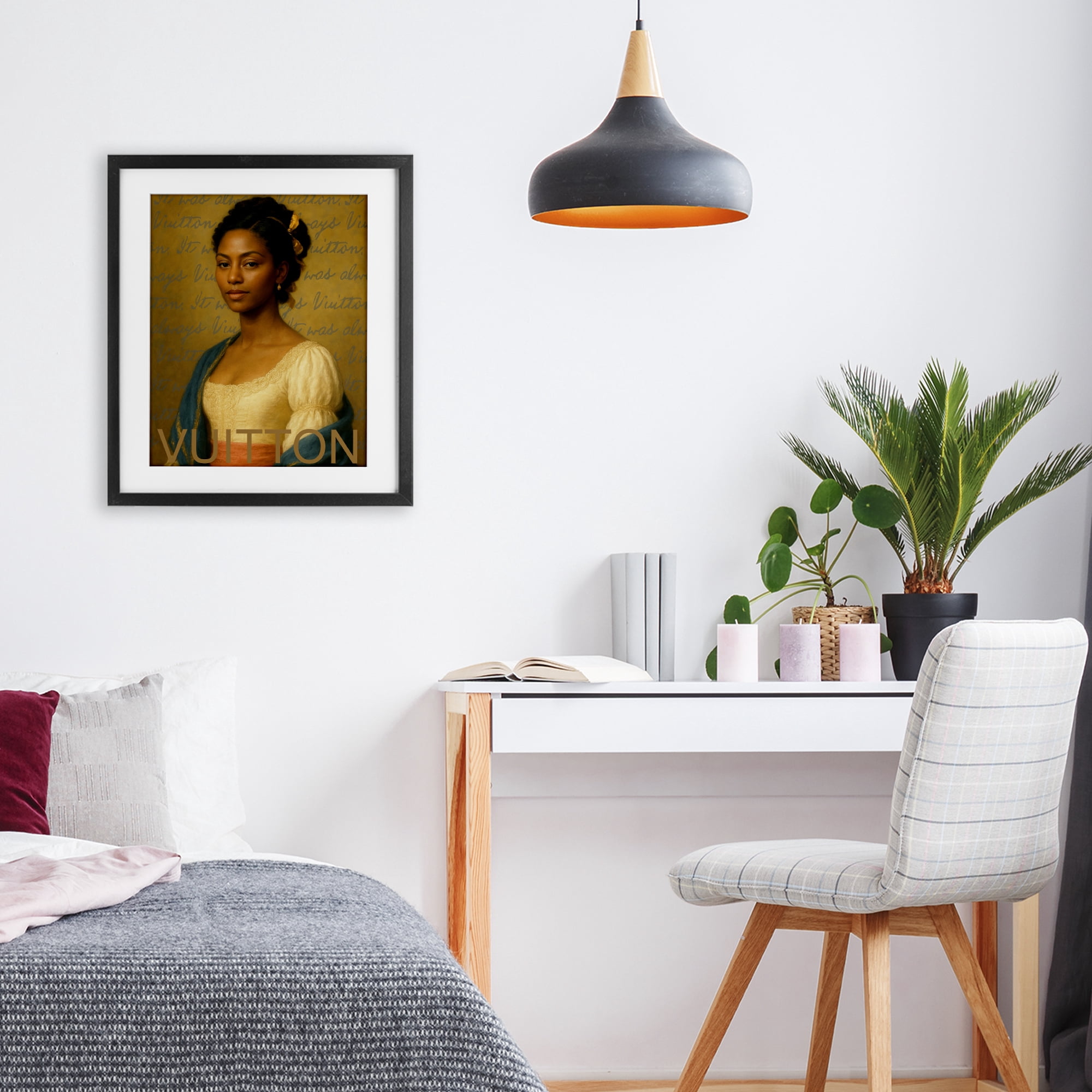 Stupell Industries Vintage Fashion Lady Black Framed Print Under Glass, design by Grotto Studios