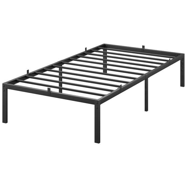 Base de Cama Metálica Reforzada Tamaño Full | Diseño Bajo, Soportes de Acero, Sin Necesidad de Somier, Silenciosa, Fácil de Armar, Color Negro
