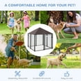 thumbnail image 6 of imerelez Dog Kennel Outdoor, Walk-in Pet Playpen, Welded Wire Steel Dog Fence with Water-and UV-Resistant Canopy, Jet Black 5' x 5' x 5', 6 of 7