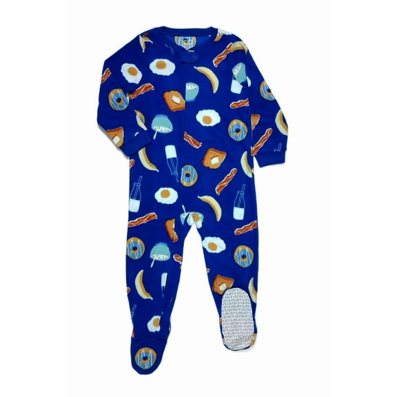 Carter's Toddler Boy's Breakfast Food Print Blue Fleece Footed Pajama Sleeper, Size 4T