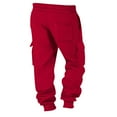 thumbnail image 4 of Men's Winter Work Pants with Multi-Pocket Design, Sweatpant Comfort for Casual Sports, Outdoor Activities, and Daily Wear (Warm & Functional),Red S, 4 of 5