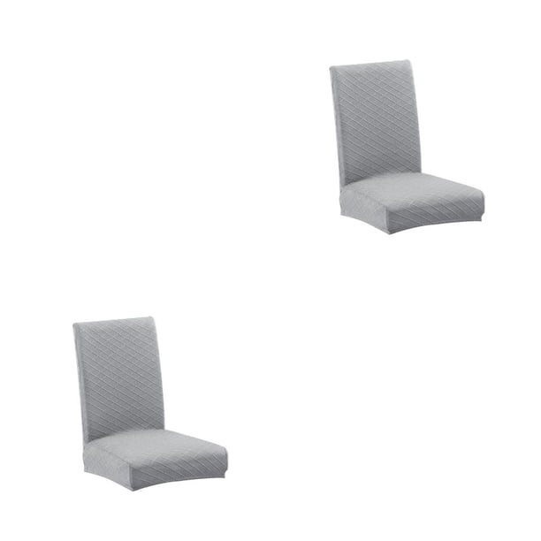 sweethay Fundas sólidas para sillas, funda giratoria cómoda, resistente al desgaste, forma de diamante, estilo Simple, suministros para el Gris-plata 2Conjunto