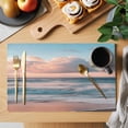 thumbnail image 2 of Beach Ocean Placemats Set of 6 Sunset Scenery Seashore Horizon Summer Place Mats Indoor Wipeable Table Mats Washable Cloth Dining Table Placemats for Kitchen Holiday Party Home Decor 13x19 Inch, 2 of 9