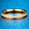 thumbnail image 3 of 3mm Stainless Steel Cubic Zircon Filled Stackable Eternity Wedding Band Ring, 3 of 4