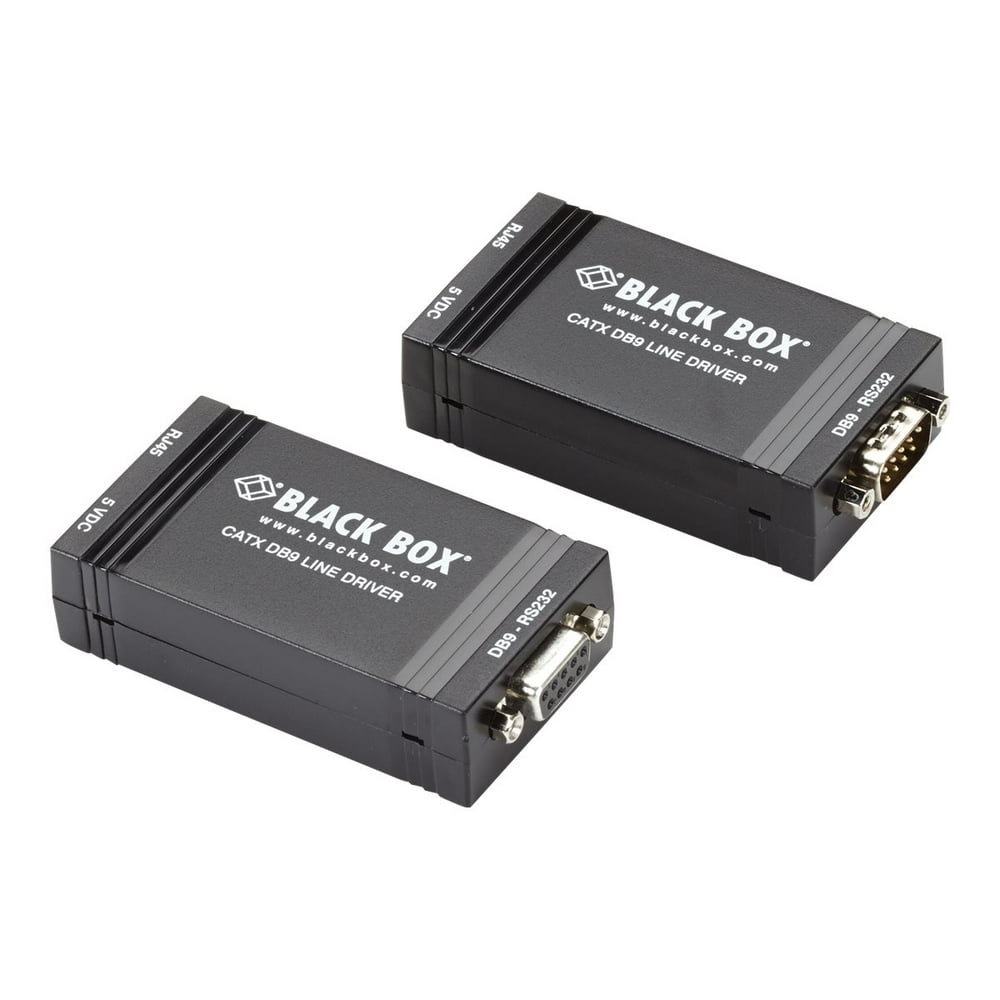 Black Box CAT5 Line Driver DB9 Serial port extender RS232 up to