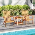 thumbnail image 3 of Patiojoy 2PCS Wooden Adirondack Chair W/Ergonomic Design Outdoor Lounge Armchair Acacia Wood chair for Yard&Patio Natural Color, 3 of 9