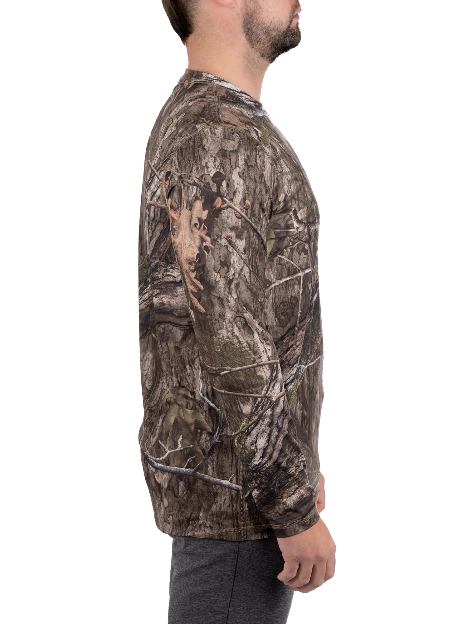Men's Long Sleeve Camo Tee Hunting Performance Shirt by Mossy Oak, Sizes S-3XL