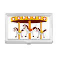 thumbnail image 1 of Amusement Park Color Carousel Illustration Business Card Holder Case Pocket Box Wallet, 1 of 3