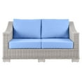thumbnail image 6 of Modway Conway Outdoor Patio Wicker Rattan Loveseat in Light Gray Light Blue, 6 of 8