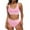 Pink, variant on FAIWAD Womens 2 Piece Swimsuits Sports Color Block Bikini Sets Removable Bra Pad Full Coverage Bathing Suits for Girls