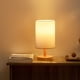 thumbnail image 5 of Lámpara de mesita de noche - Lámparas pequeñas para dormitorio, lámpara de madera maciza con pantalla de tela, lámparas de lectura minimalistas para sala de estar, oficina, dormitorio., 5 of 7