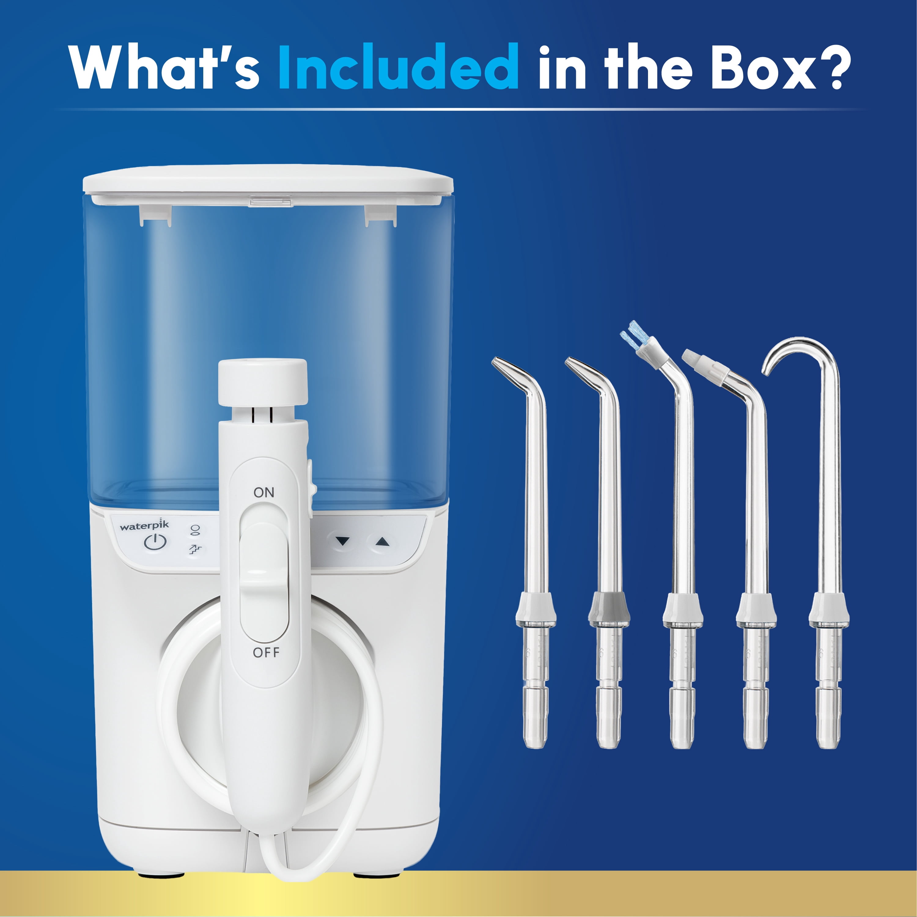 Waterpik Promax Water Flosser, 10 Settings with Smart Advance Mode, Small Quiet Design, 5 Tips, ADA Approved