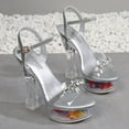 thumbnail image 5 of Women's 14cm Heel Sexy Flower Sandals Crystal High Heel Sandals Rhinestone 10365 Series 4cm Platform LFD, 5 of 6