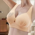 thumbnail image 2 of Women's Bras Front Closure Wireless Push Up Bra With Fixed Cup Queen Size Zero-Irritation Plus Size Bra Khaki 38, 2 of 7