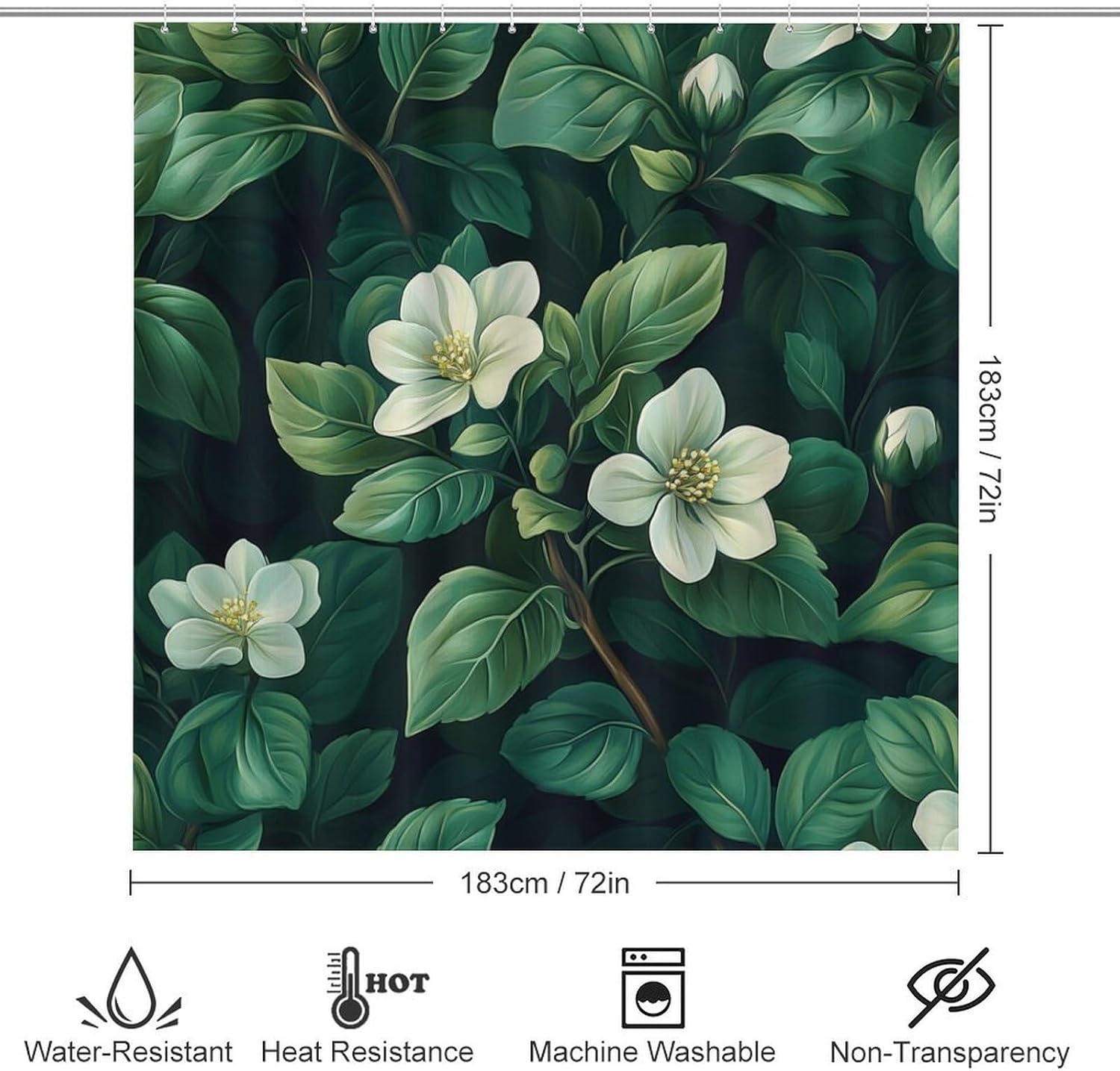 Bathroom Shower Curtain Sets with Rugs, Eucalyptus Leaves Pattern Printed on Bath Sets for Bathroom Accessories, Perfect for Bathroom Hotel Dorm Spa Home, 72 x 72 inches