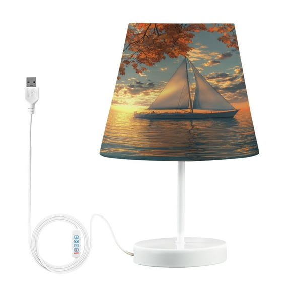 BZSMCE Table Lamp Creative Sailboat Simple Pattern Night Light