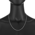 thumbnail image 3 of 2mm Solid .925 Sterling Silver Twisted Singapore Chain Necklace, 24 inches, 3 of 7