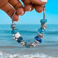 thumbnail image 3 of YUHAOTIN Blue Glass Bead Ocean Bracelet Starfishs Turtle Beaded Adjustable Bracelet Charm Bracelets for Girls Couples Bracelets Metal Custom Initial Bracelets for Women Sterling Silver, 3 of 9