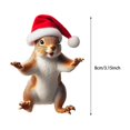 thumbnail image 3 of Festive Squirrel Figurine with Santa Hat Holiday Decoration for Home Office Desk Party Display Collectible Ornament Gift, 3 of 4