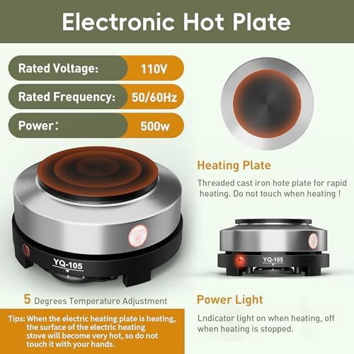 2025 New Candle Making Kit with Hot Plate, Candle Making Supplies with Wax Melting Pot, Stirring Spoon, Anti-Scalding Pad, Candle Wicks, Wooden Wick Holders, Candle Making Pouring Pot