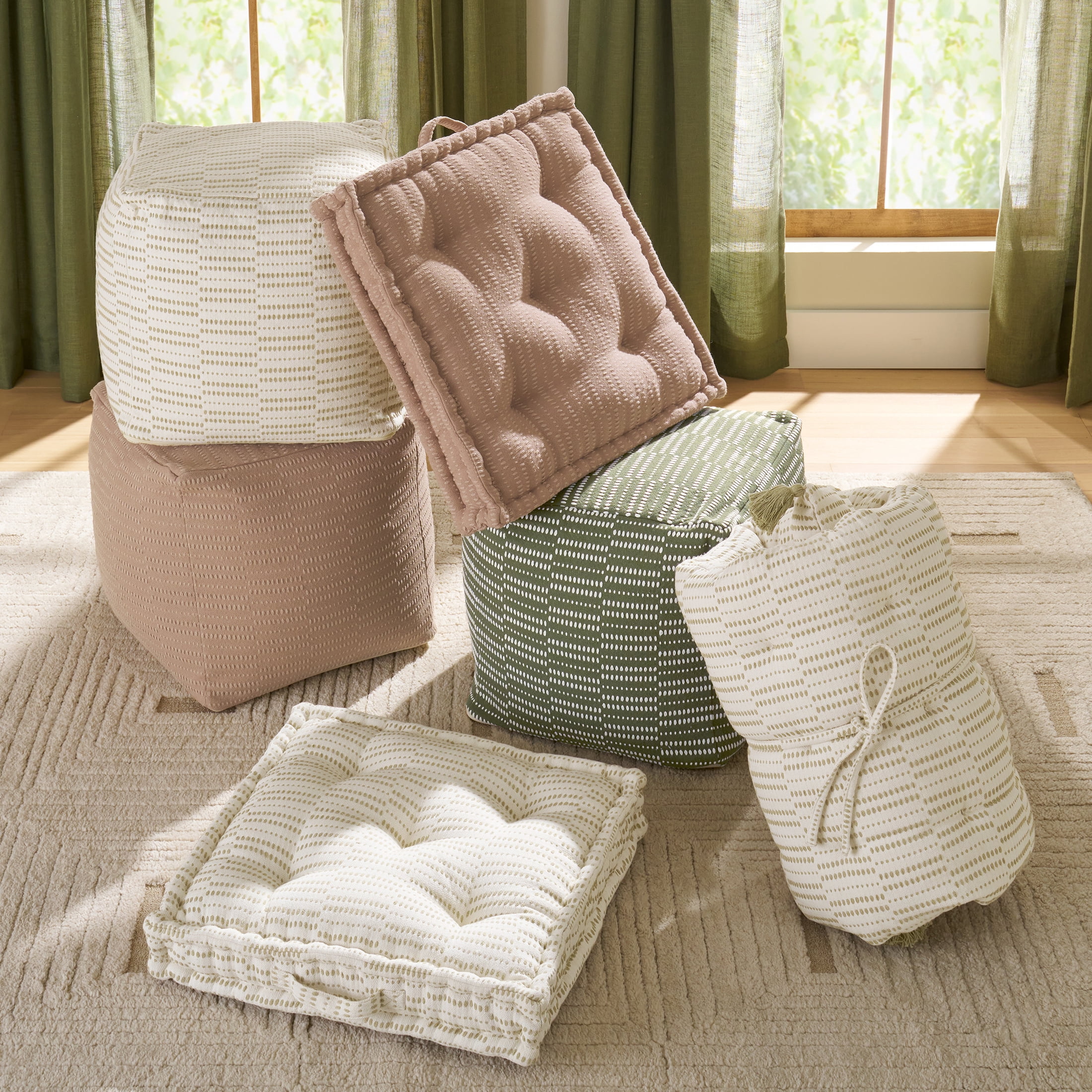 Better Homes & Gardens Decorative Floor Cushion with Polystyrene Beads - 24" x 24" x 4"