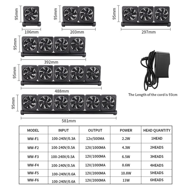 Ventilador de Acuarios Inframadores de Acuario de Enfriamiento para Sal para la Sal de Agua Dulce Acuario de Peces Control de Temperatura Enfriamiento