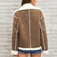 thumbnail image 5 of Abrigo y chaquetas informales de manga larga sin capucha para mujer, estilo casual, con parches, de manga larga, con cremallera y múltiples bolsillos, de poliéster., 5 of 6