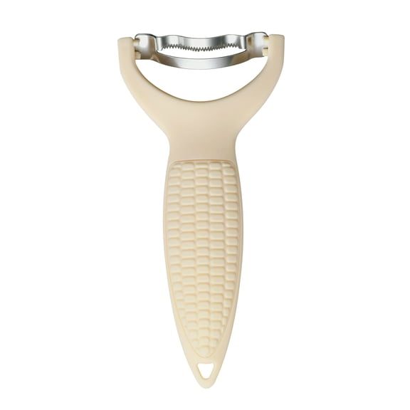 Cook With Color Corn Peeler, Stainless Steel Corn Stripper and Kernel Cutter Tool, Taupe