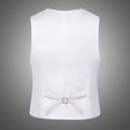thumbnail image 6 of Skymirror Simple Solid Color Men Suit Vest Slim Fit V-neck Sleeveless Single Breasted Leisure Party Bar Banquet Dress Waistcoat Workwear, 6 of 8