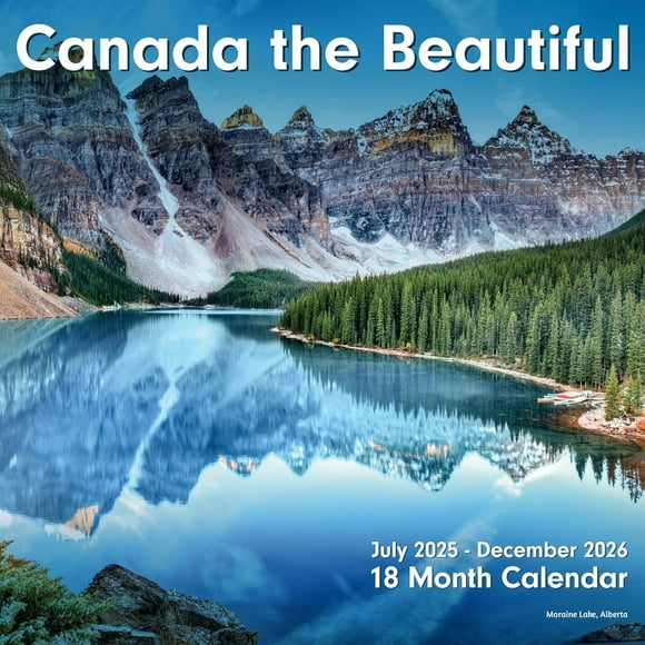 Canadian 18-Month Wall Calendar - 100% Biodegradable 11x17 Inch Open - Canadian Holidays in English & French - Jul 2025 - Dec 2026 Monthly Calendar - Canada the Beautiful - by