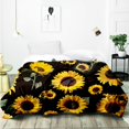 thumbnail image 2 of Sunflower Gifts Blanket, Christmas Gift Sunflower Printed Throw Blanket for Couch Bed, Ligthweight Soft Cozy Blanket for Women Birthday, Bedroom Living Room Decor All Season Black Yellow(40"x50"), 2 of 7