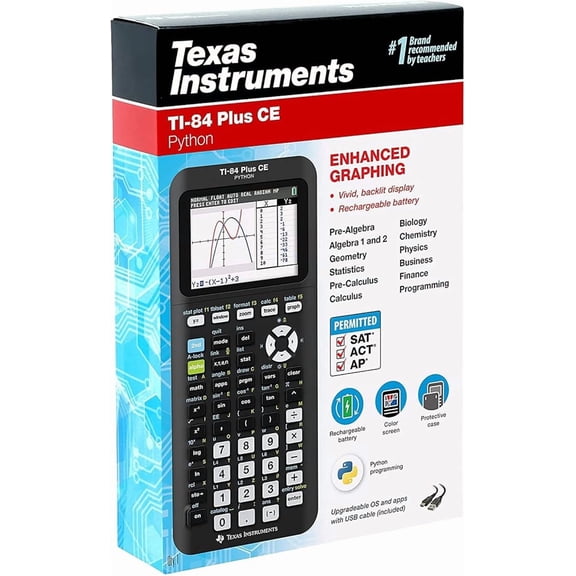 Texas Instruments TI-84 Plus CE Color Graphing Calculator -Scientific, Python - Black