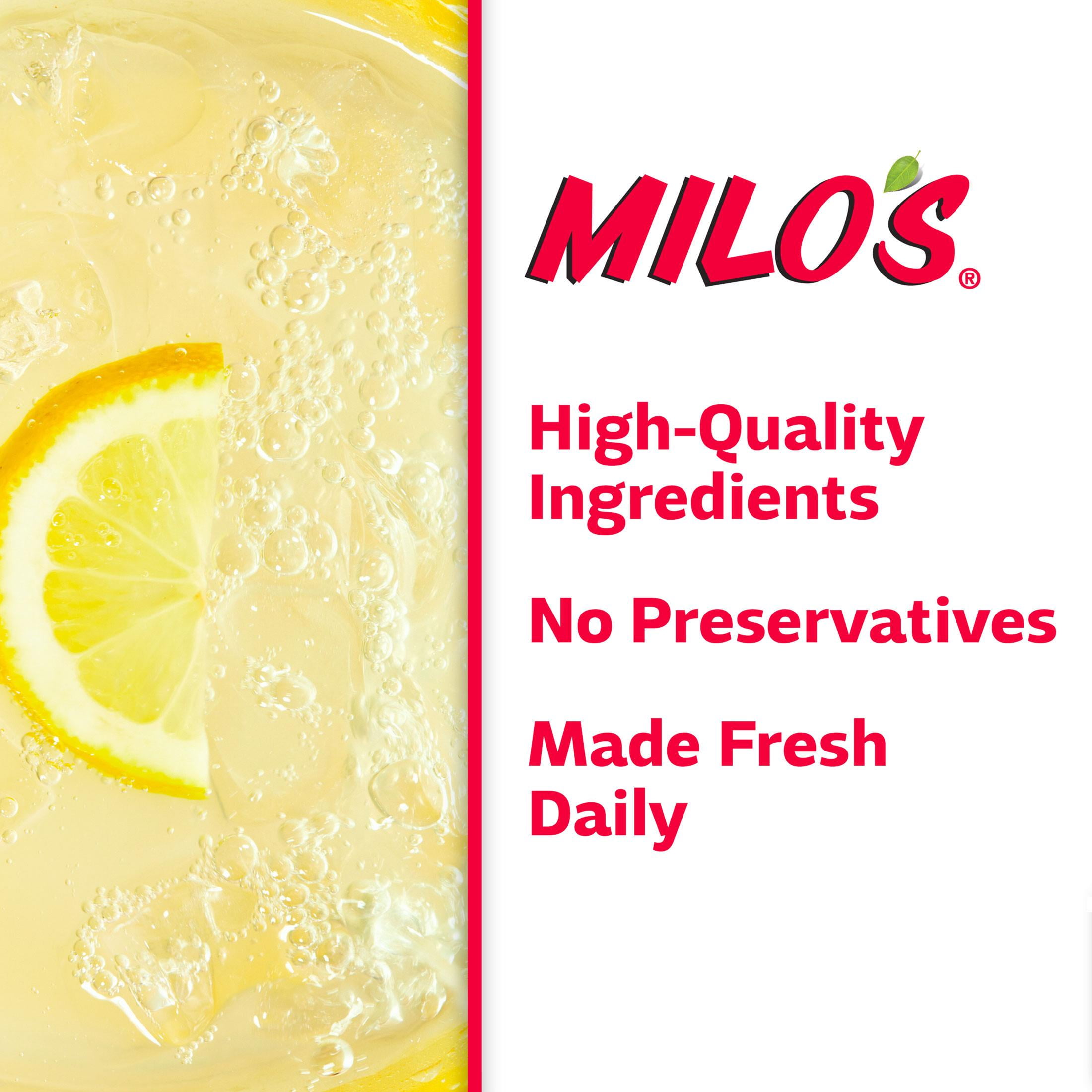 Milo's Lemonade Juice Drink 100% Natural, 128 fl oz Refrigerated Jug Caffeine Free, No Added Colors