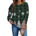 thumbnail image 5 of Purcolt Women's Christmas Sweatshirt Casual Crew Neck Loose Fit Long Sleeve Pullover Tops Ladies Fall Fashion Comfort Sweaters Outfits, 5 of 7