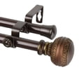 thumbnail image 2 of Decorative Ornament Double Curtain Rod 66-120 inch - Cocoa, 2 of 2