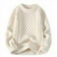 thumbnail image 3 of successthop Cable Knit Sweater Men Plus Size Long Sleeve Sweater Chunky Crewneck Warm Pullover Tops Solid Clothes Beige, 3 of 7