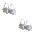 thumbnail image 4 of Cesta de flores Moyic 2 piezas con lazo de diseño Simple Blanco natural, 4 of 6
