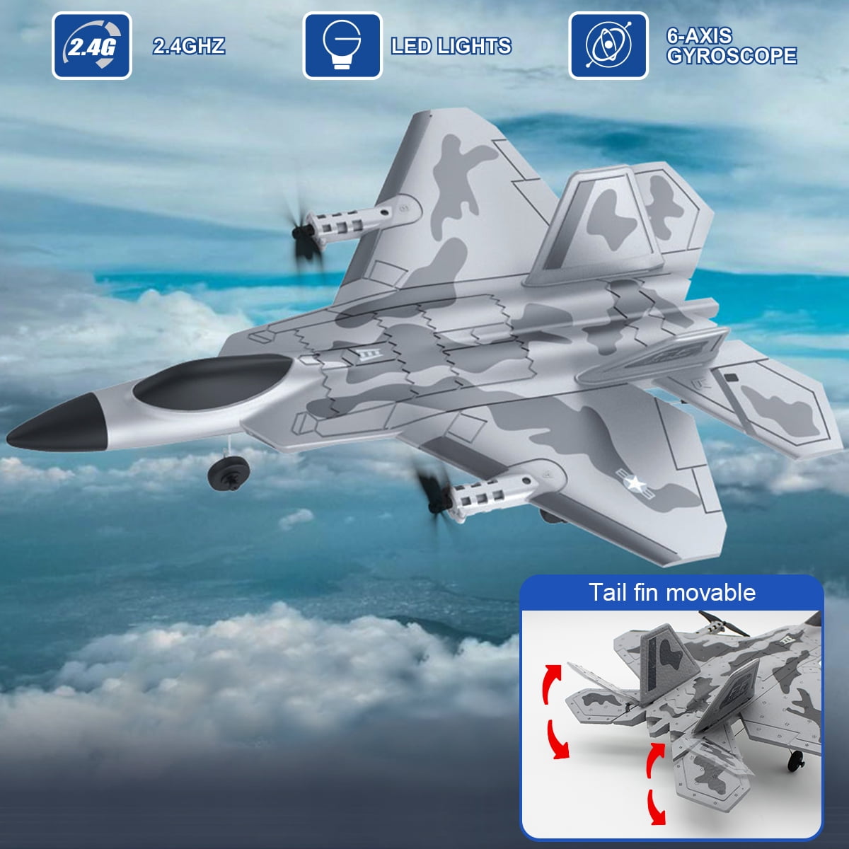 Fisca Remote Control Airplane for Kids and Adults, 4 Channel 3D/6G Mode Stunt Flying Upside Down RC Jet Aircraft, Flying Toys Easy Control for Beginners