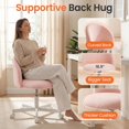 thumbnail image 3 of Favory Office Vanity Chair with Wheels Comfy Desk Chair for Girls Cute Computer Small Armless Adjustable Height Swivel for Home Bedroom Task-Pink, 3 of 14