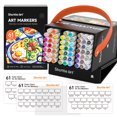 thumbnail image 1 of Shuttle Art 61 Colors Alcohol Markers, 60 Colors Dual Tip Art Marker Set Plus 1 Colorless Blender with Marker Case Perfect for Il, 1 of 9