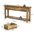 thumbnail image 3 of Fimind 70.9" Console Table with 3 Drawers, Extra-Long Farmhouse Entryway Table with Storage Shelf, Narrow Sofa Table Behind Couch for Hallway, Living Room, Foyer, Rustic Brown, 3 of 7