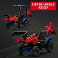 thumbnail image 3 of Luku 4 in 1 Ride on Excavator & Bulldozer, 12V Kids Electric Vehicle with Remote Control, Red And Blue, 3 of 7