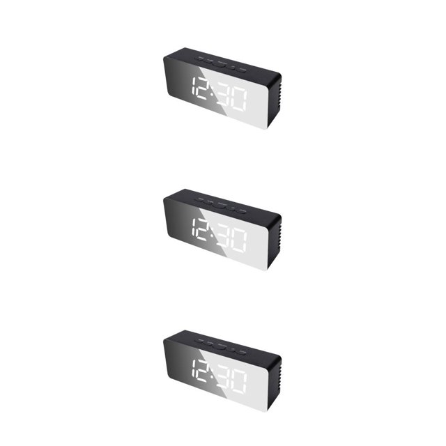 QualitChoice Angle d'Alarme Numérique Réglable 7,48 Pouces A Mené l'Horloge de Projecteur de Radio d'Alimentation d'Écran Acrylique de Câble d'Alimentation d'Horloges d'Intérieur de Lumière Blanche de Type 2