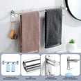 thumbnail image 3 of ROSYNEY 304 Stainless Steel Towel Rack, Retractable 15.9-28.6 Inch Towel Bar with Hooks, Wall-Mounted Towel Rack for Bathroom, 1-BACK, 3 of 6