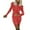 Red, variant on Lovskoo 2024 Women's Christmas Bodycon Mini Dress Round Neck Print Long Sleeve Short Dress with Zipper Khaki