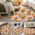 thumbnail image 5 of Round Rug 7Ft Washable Non-Slip, Spring Flowers Circle Area Rugs for Living Room Bedroom, Watercolor Floral Daisy Poppy Plants Rustic Indoor Floor Mats Carpet Runner for Home Decor Aesthetic, 5 of 8