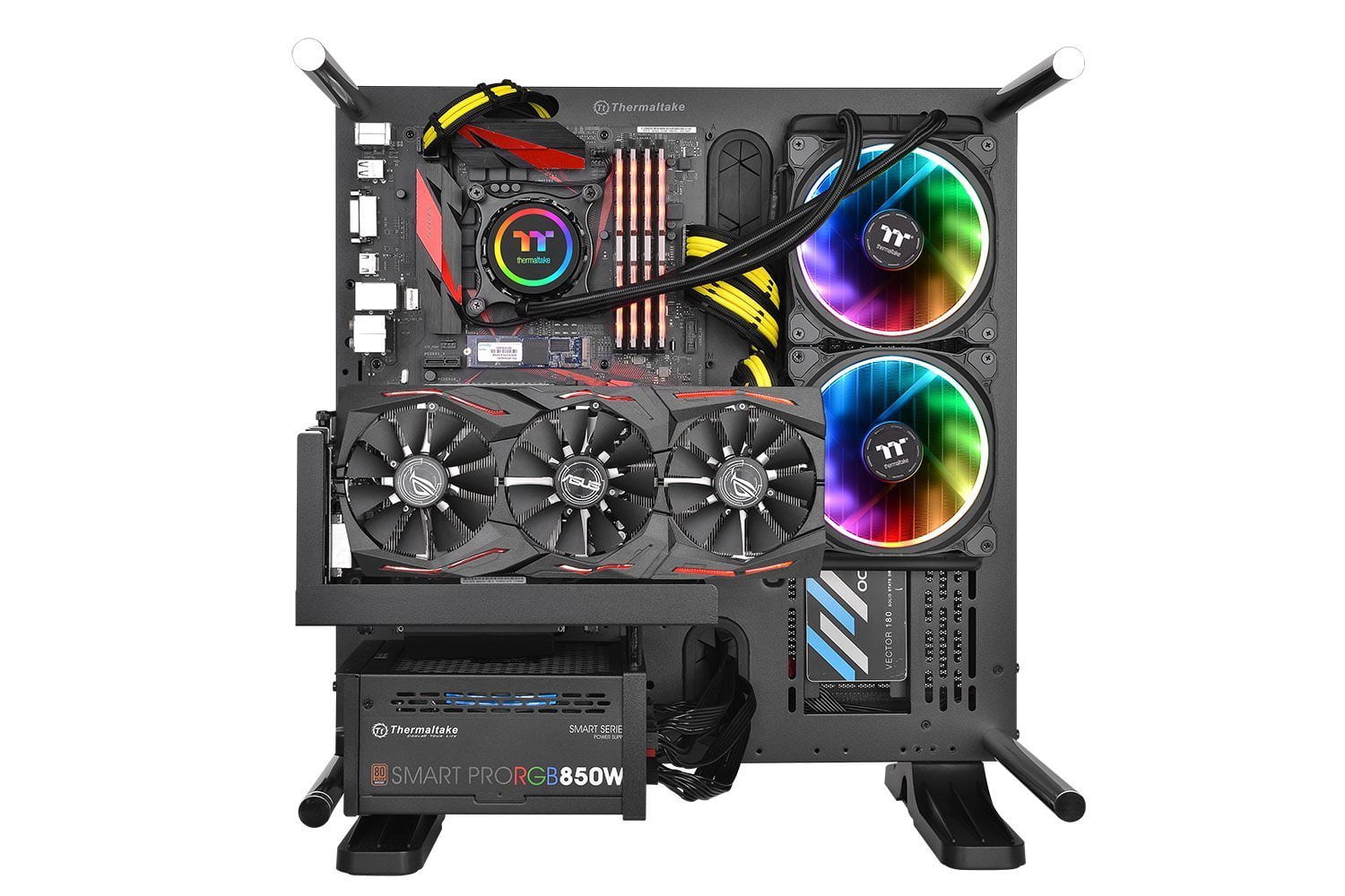 Thermaltake Floe Dual Riing RGB 280 TT Premium Edition PWM TR4 AM4 LGA1200 Ready AIO Liquid Cooling System 280mm High Efficiency Radiator CPU Cooler CL-W167-PL14SW-A, Black